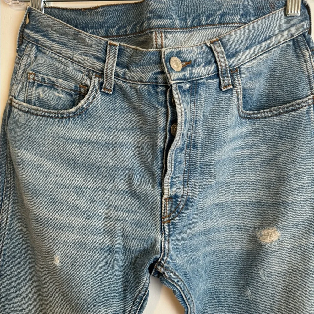 Gucci Blue Straight Men's Distressed Jeans